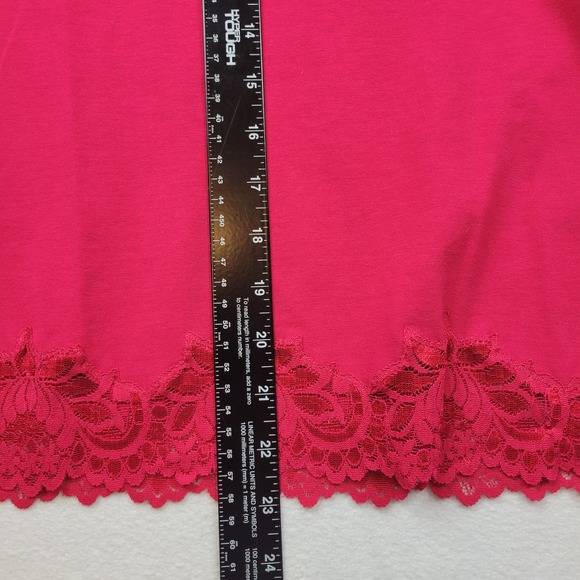 Coldwater Creek Womens Red Pink Lace Trim Sleeveless Tank Top Size Large Stretch - Picture 5 of 10